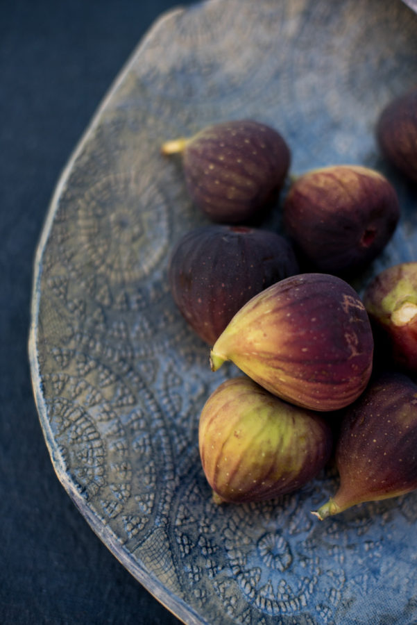 Figs on blue plate-Madisonware plate
