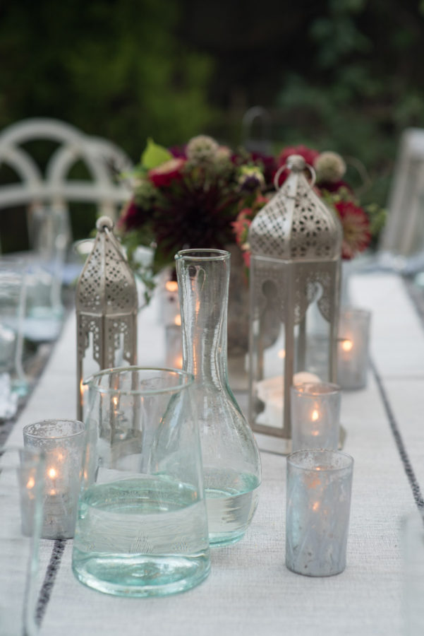 Table set with Moroccan glassware